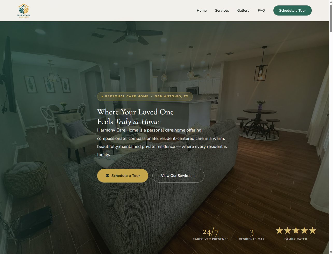 Harmony Care Home website